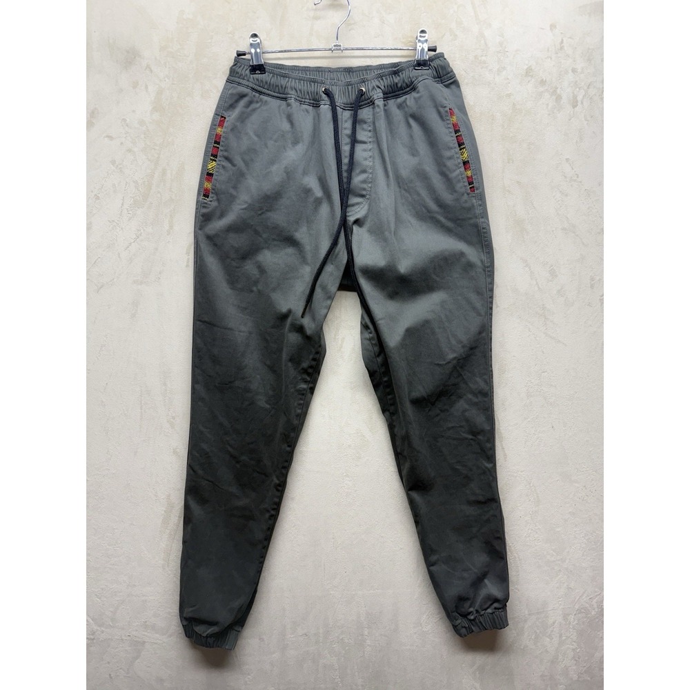 Wowie Rambler Jogger Pants Men's M Gray Aztec Tribal Pocket Drawstring Elastic